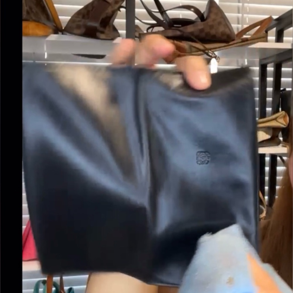 Louwe Black Leather long wallet